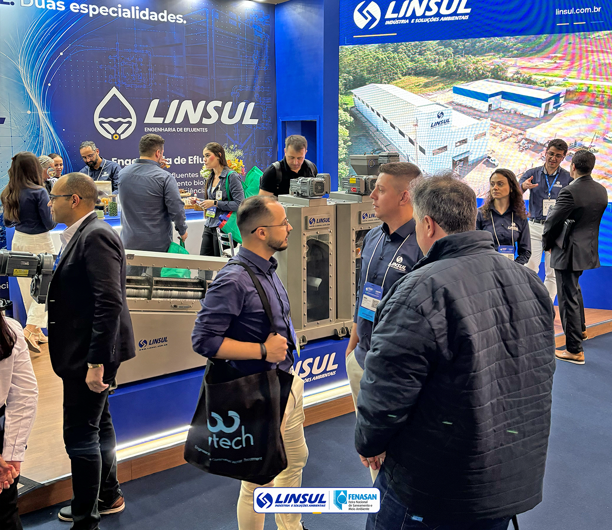 Estande da LINSUL na FENASAN 2026, no Expo Center Norte, em São Paulo.