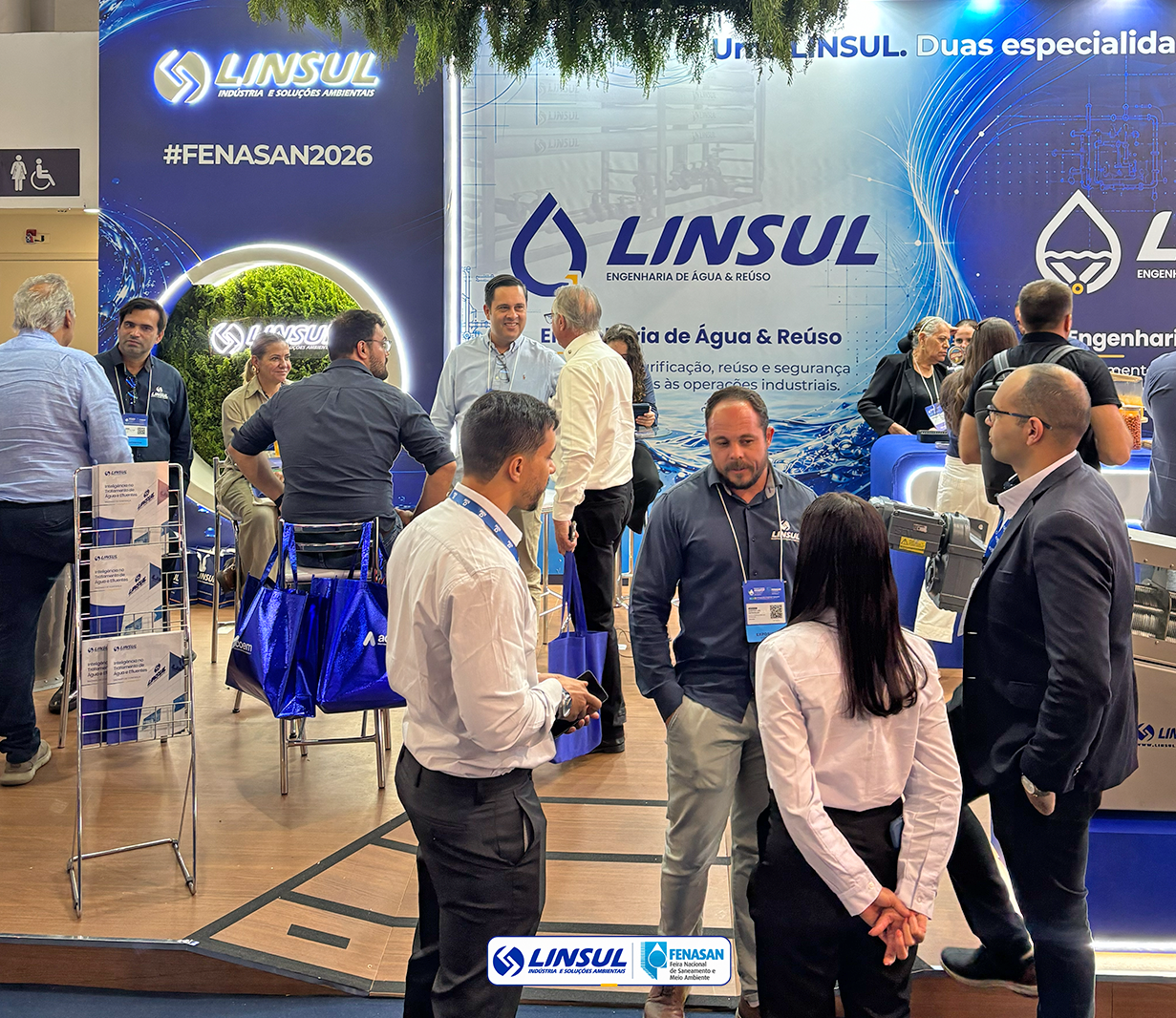 Estande da LINSUL na FENASAN 2026, no Expo Center Norte, em São Paulo.