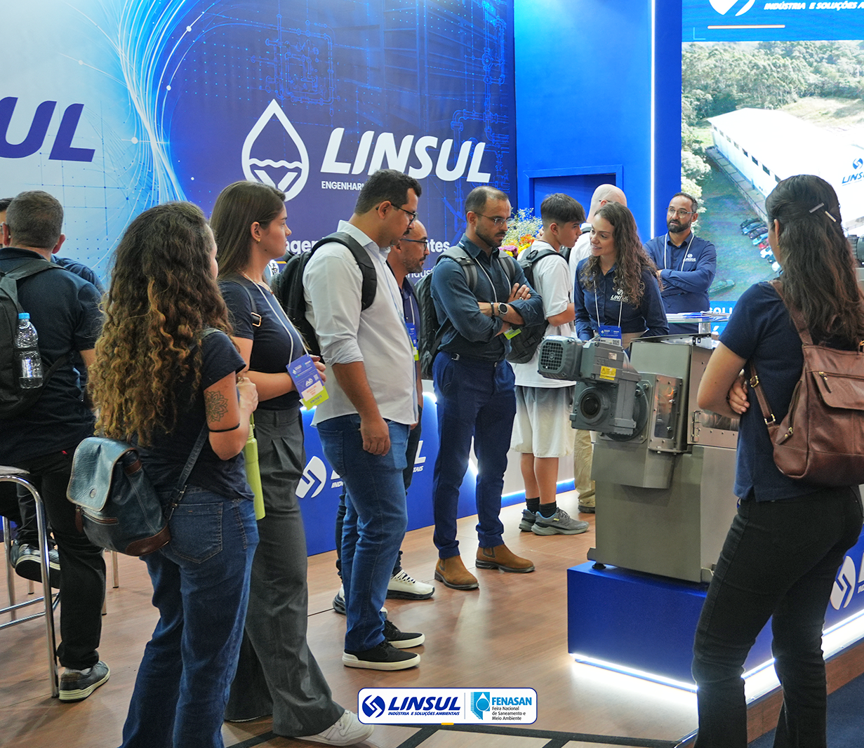 Estande da LINSUL na FENASAN 2026, no Expo Center Norte, em São Paulo.