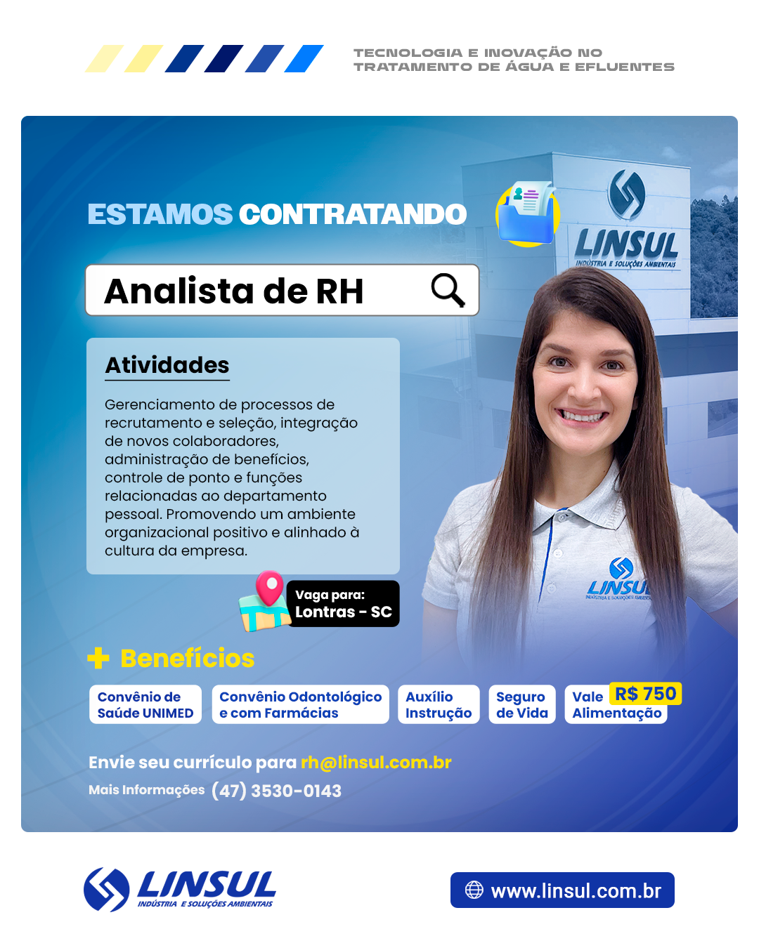 informações de vaga de emprego para analista de RH