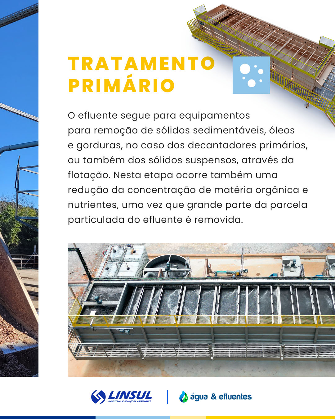 Etapas de uma Estação de Tratamento de Efluentes (ETE)