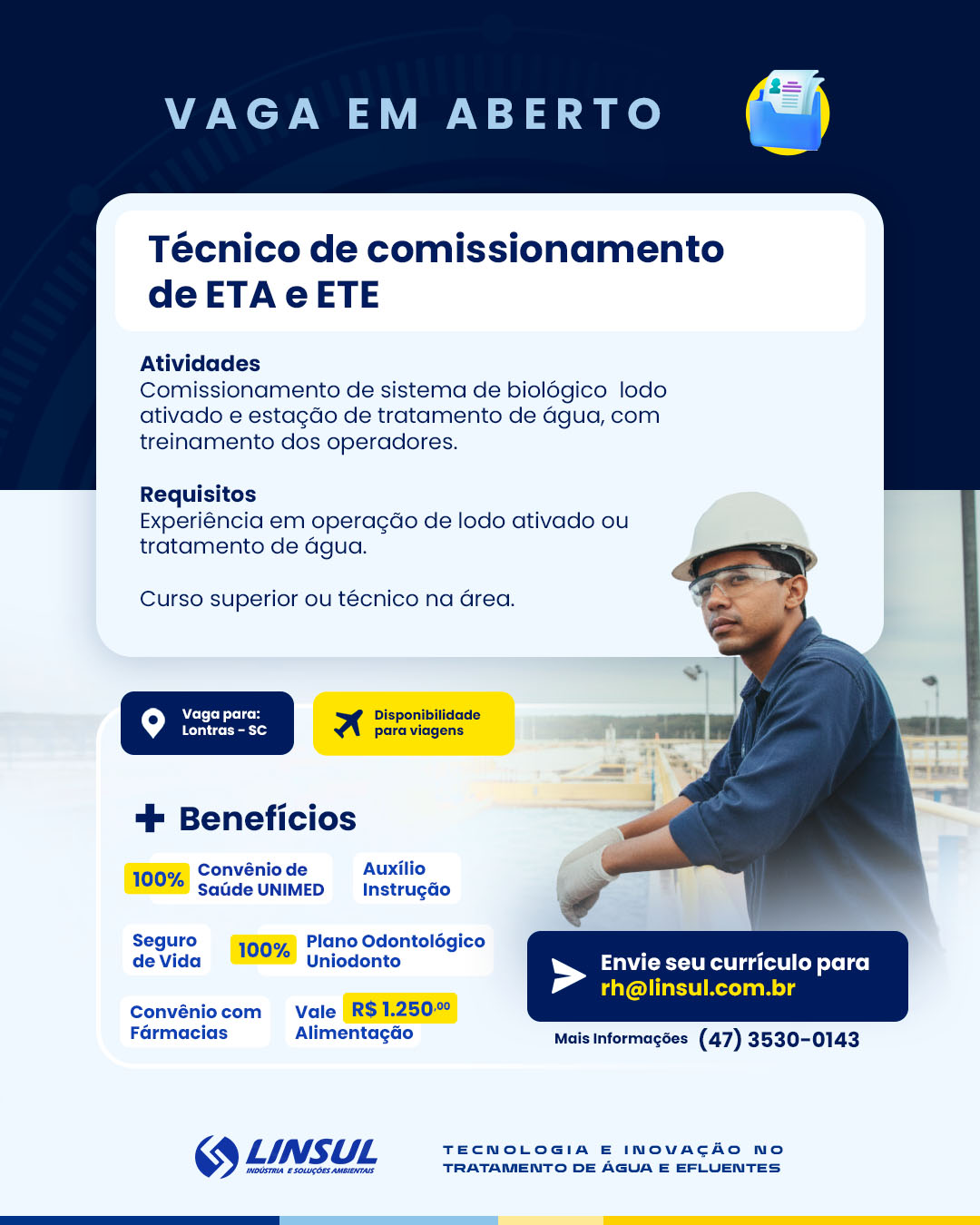 Técnico de Comissionamento de ETA e ETE