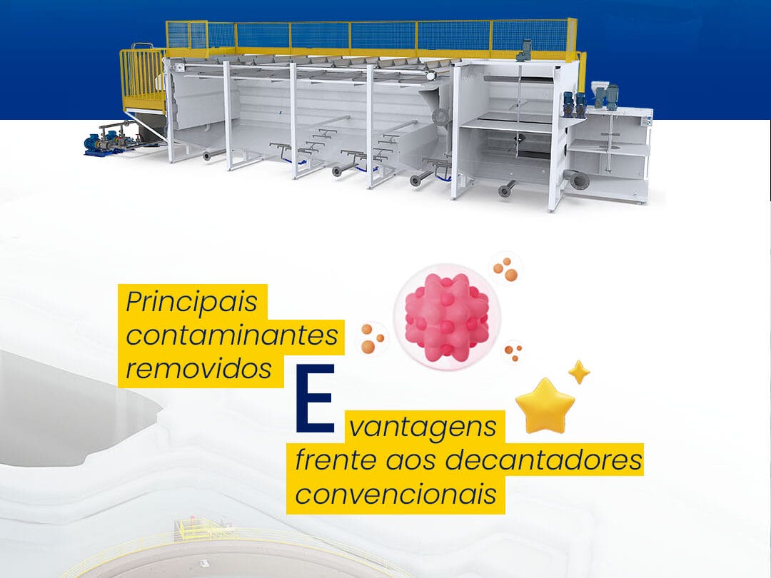 Os Principais Contaminantes Removidos no Flotador e as Vantagens frente aos Decantadores Convencionais.