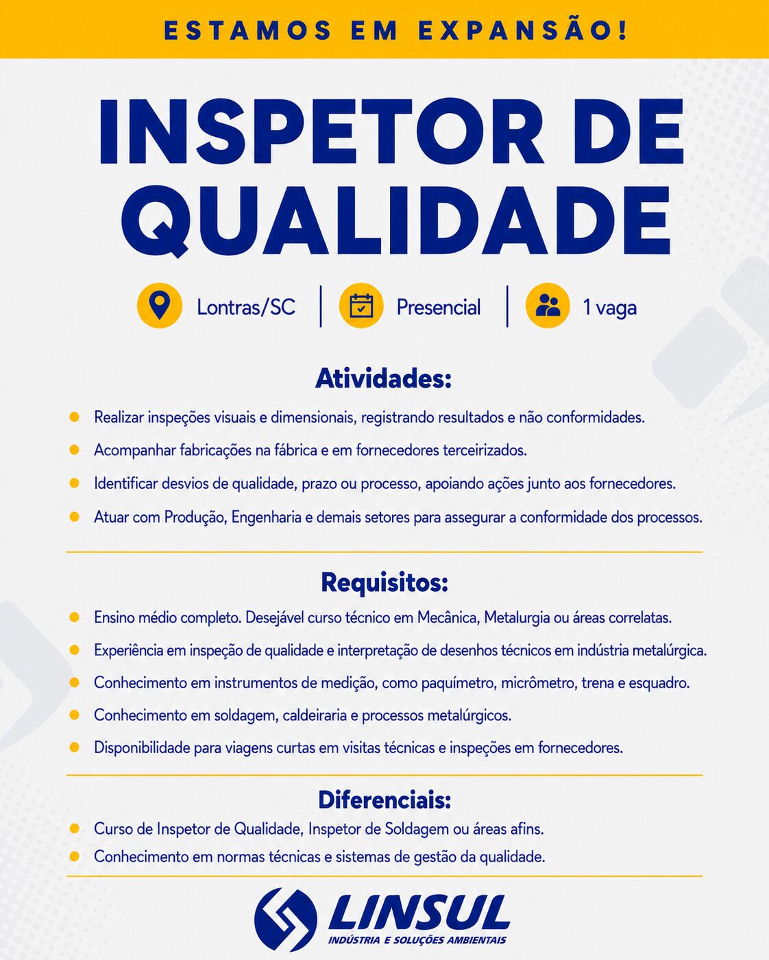 Inspetor de qualidade