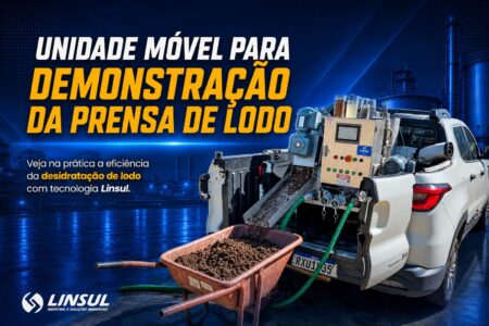 Com objetivo de demonstrar a eficiência e a funcionalidade de nosso equipamento na desidratação de lodo, a LINSUL desenvolveu a Unidade Móvel da Prensa Desaguadora de Lodo, com disponibilidade de demonstração in loco em todo território nacional.