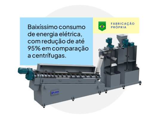 Prensa Desaguadora de Lodo Linsul tipo prensa de discos para desidratação de lodo industrial e redução de volume de resíduos.